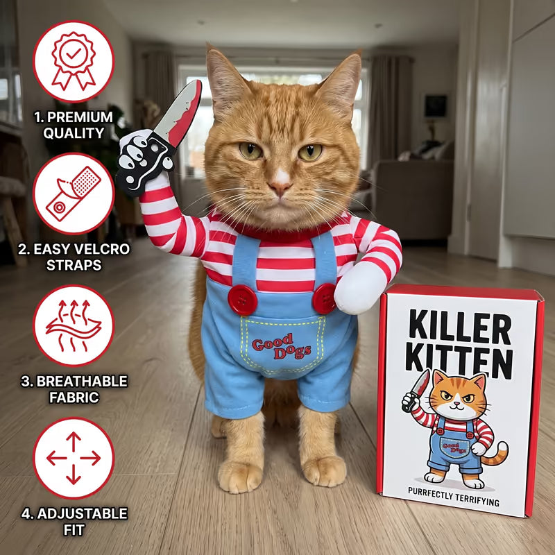 Killer Kittens costume overview with product feature callouts